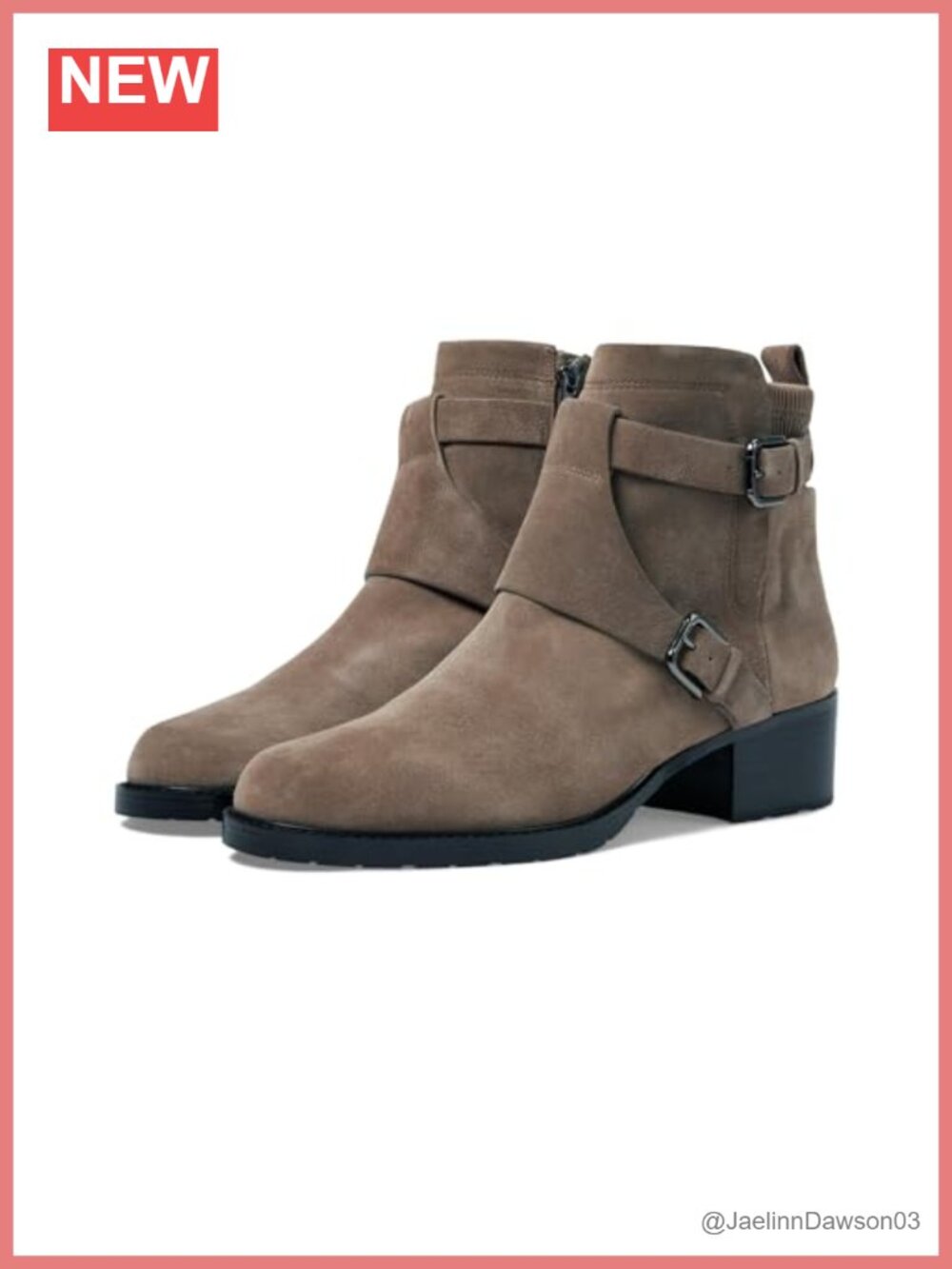 NYDJ Parvani Oily Suede Mid-Calf Boots with Buckle, Memory Foam